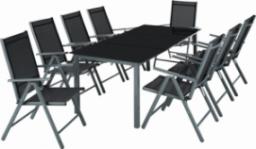  Tectake Komplet ogrodowy z aluminium stół i 8 krzeseł - ciemnoszary