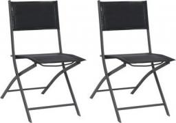  vidaXL Składane krzesła ogrodowe, 2 szt., stal i textilene