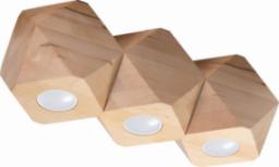 Lampa sufitowa Sollux WNĘTRZARSKIE Plafon WOODY 3 naturalne drewno