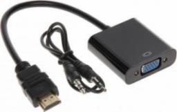 Adapter AV HDMI - D-Sub (VGA) czarny (HDMI/VGA+AU-ECO-3)