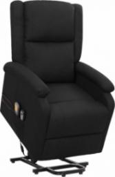  vidaXL Masujący fotel podnoszony, rozkładany, czarny, tkanina