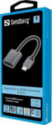 Adapter AV Sandberg DisplayPort - HDMI szary (509-19)
