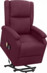  vidaXL Masujący fotel podnoszony, rozkładany, fioletowy, tkanina