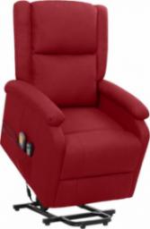  vidaXL Masujący fotel podnoszony, rozkładany, winna czerwień, tkanina