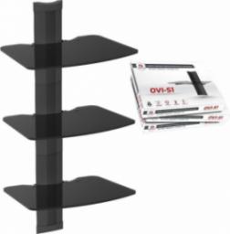 Ergosolid OVI-S3 - Półka audio/video/DVD hartowane szkło, bardzo wysoka jakość wykonania