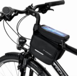  Wozinsky Torba rowerowa na ramę sakwa na rower wodoodporne etui na telefon 1,5l czarny (WBB26BK)