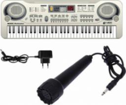  Aptel Keyboard elektroniczne organy 61 klawiszy + mikrofon, srebrny (AG278E)