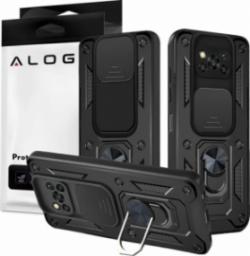 Alogy Etui z osłoną aparatu Alogy Camshield Stand Ring do Poco X3 Pro / NFC czarne