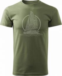  Topslang Koszulka żeglarska dla żeglarza z jachtem żaglówką męska khaki REGULAR S