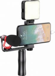 Apexel Uchwyt na telefon selfie stick APEXEL APL-VG01-ML stojak statyw z mikrofonem + lampa LED