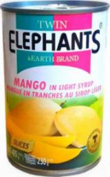 Twin Elephants & Earth Brand Mango, połówki w słodkim syropie 425g - Twin Elephants & Earth Brand