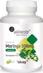  Aliness ALINESS Moringa ekstrakt 20% 500mg (Regulacja Glukozy we Krwi) 100 Kapsułek wegetariańskich