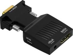 Adapter AV Mozos D-Sub (VGA) - HDMI + Jack 3.5mm czarny (LBB-003)