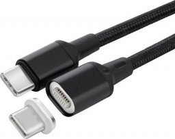 Kabel USB MicroConnect USB-C - USB-C 1 m Czarny (USB3.1CC1-MAGNET)