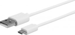 Kabel USB eStuff USB-A - microUSB 1 m Biały (ES603007)