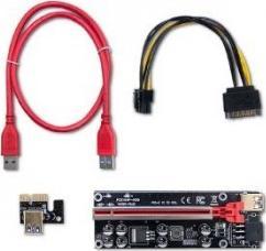  Qoltec Riser PCI-E 1x - 16x | USB 3.0 | ver.009S Plus | SATA/PCI-E 6 pin