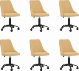 vidaXL Obrotowe krzesła stołowe, 6 szt., żółte, obite tkaniną
