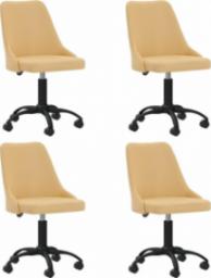  vidaXL Obrotowe krzesła stołowe, 4 szt., żółte, obite tkaniną