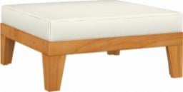 vidaXL Moduł podnóżka, kremowa poduszka, drewno akacjowe