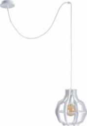 Lampa wisząca KET Loftowa LAMPA wisząca KET651 skandynawska OPRAWA drewniany zwis biały