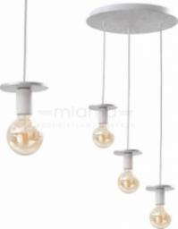 Lampa wisząca KET Industrialna LAMPA wisząca KET426 metalowa OPRAWA kaskada zwis biały srebrny