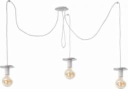 Lampa wisząca KET Industrialna LAMPA wisząca KET429 metalowa OPRAWA pająk zwis biały srebrny