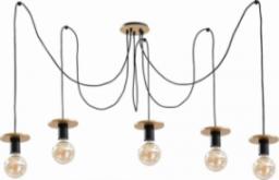 Lampa wisząca KET Loftowa LAMPA wisząca KET423 industrialna OPRAWA pająk ZWIS metalowy czarny złoty