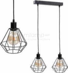 Lampa wisząca KET Loftowa LAMPA wisząca KET451 industrialna OPRAWA metalowe druciaki zwis czarny