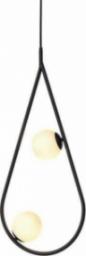 Lampa wisząca Copel Wisząca LAMPA modernistyczna CGDROP2BLACK COPEL szklana OPRAWA kule balls ZWIS metalowa łezka kropla czarna biała