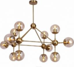 Lampa wisząca Copel Sufitowa LAMPA industrialna CGPYRAMID12GOLD COPEL metalowa OPRAWA plafon loftowe kule balls mosiężne bursztynowe