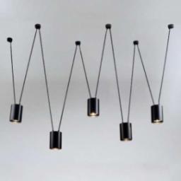 Lampa wisząca Shilo LAMPA wisząca VIWIN 9023 Shilo metalowa OPRAWA modernistyczny zwis tuby czarne