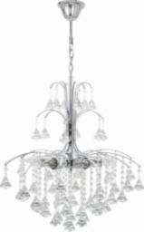Lampa wisząca Mdeco Pałacowa LAMPA wisząca ELM6246/6 8C MDECO kryształowa OPRAWA crystal ZWIS glamour żyrandol chrom przezroczysty