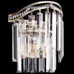 Lampa wisząca VEN Ścienna LAMPA glamour VEN K-E 1735/2 AB dekoracyjna OPRAWA kinkiet z kryształkami przezroczysty patyna
