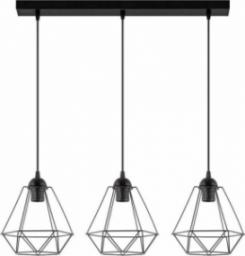 Lampa wisząca VEN Industrialna LAMPA wisząca VEN W-L 1210/3 metalowa OPRAWA klatki hygge na listwie czarne