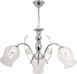 Lampa wisząca VEN Żyrandol LAMPA wisząca VEN W-K 1466/3 klasyczna OPRAWA na łańcuchu ZWIS z kryształkami chrom przezroczysty