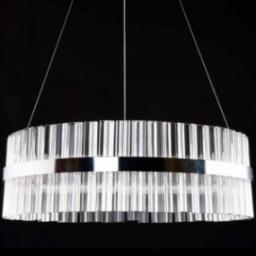 Lampa wisząca VEN Glamour LAMPA wisząca VEN E1694/37W dekoracyjna OPRAWA crystal LED 37W 6500K obręcz przezroczysta chrom