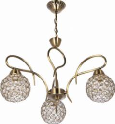 Lampa wisząca VEN Dekoracyjna LAMPA wisząca VEN W-A 1537/3 metalowa OPRAWA glamour ZWIS na łańcuchu crystal patyna przezroczysty