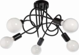 Lampa sufitowa VEN LAMPA sufitowa VEN W-LOOP/5 BK metalowa OPRAWA plafon pręty sticks loft czarne