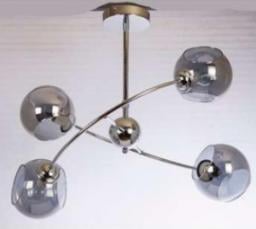 Lampa wisząca VEN Loftowa LAMPA sufitowa VEN 2690/4 modernistyczna OPRAWA szklane klosze chrom przydymione