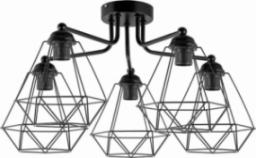 Lampa sufitowa VEN Druciana LAMPA sufitowa VEN W-1201/5 metalowa OPRAWA klatki plafon druciany loft czarny