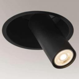  Shilo Industrialna LAMPA sufitowa YAKUMO 7806 Shilo okrągła OPRAWA metalowa WPUST regulowana tuba czarna