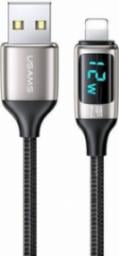Kabel USB Usams USB-A - Lightning 1.2 m Czarny (6958444975405)