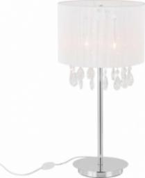 Lampa stołowa Italux Stojąca LAMPA glamour ESSENCE MTM9262/3P Italux klasyczna LAMPKA stojąca abażurowa kryształki mgła organza biała