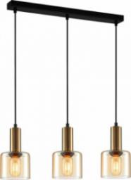 Lampa wisząca Italux Wisząca LAMPA loft SANTIA PND-65342-3-BRO+AMB Italux szklany ZWIS kaskada na listwie mosiądz