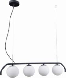 Lampa wisząca Italux Wisząca LAMPA loftowa CARIMI PND-3300-4-BK Italux metalowa OPRAWA szklany ZWIS kule grafitowe białe