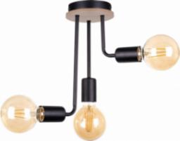 Lampa wisząca KET Loftowa LAMPA sufitowa KET1172 modernistyczna OPRAWA metalowe molekuły czarne drewno