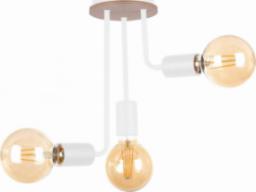 Lampa wisząca KET LAMPA sufitowa KET1169 metalowa OPRAWA loftowa molekuły białe drewno