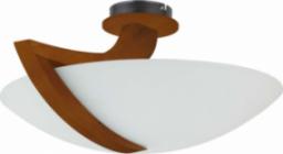Lampa sufitowa KET Plafon LAMPA sufitowa KET111 ekologiczna OPRAWA okrągła szklana drewniana brązowa