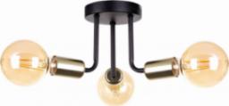 Lampa sufitowa KET Loftowa LAMPA sufitowa KET1189 metalowa OPRAWA industrialna czarna złota