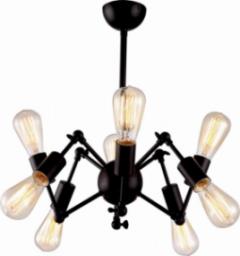 Lampa wisząca Kaja Sufitowa LAMPA industrialna K-8040-8 Kaja regulowana OPRAWA metalowy pająk spider czarny